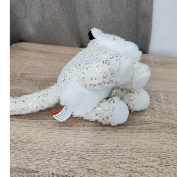 Wild Republic White Leopard 8" Gold Spots Black Ears Small Plush Stuffed Animal - Picture 6 of 7